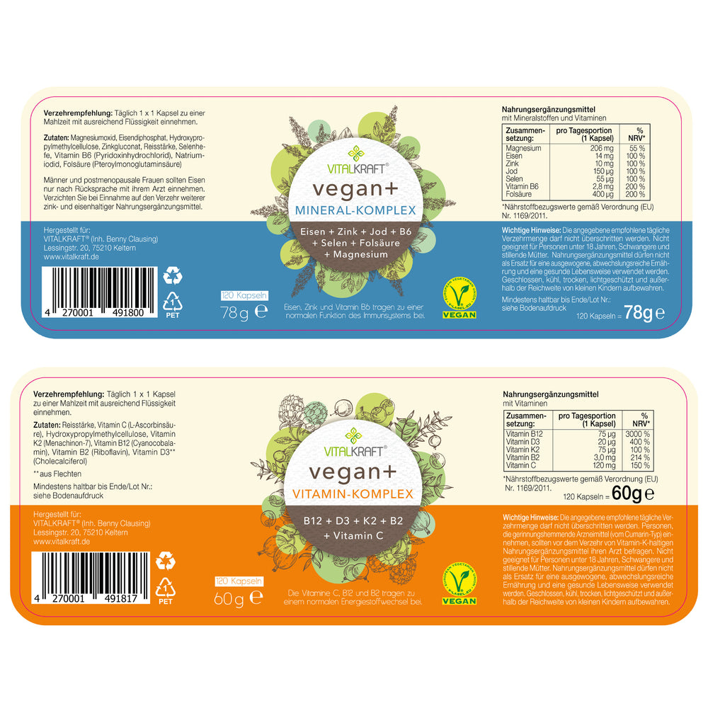 
                  
                    vegan+ Set (Vitamin + Mineral-Komplex)
                  
                